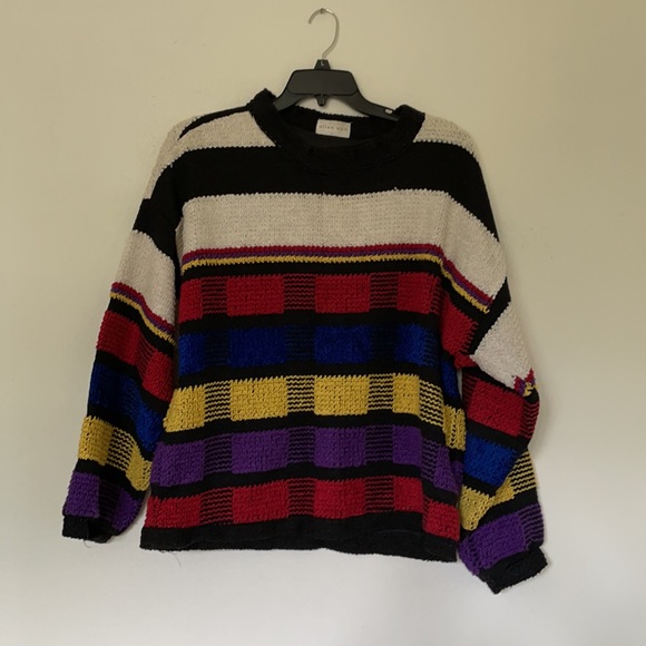 Allen Wah Native American Vintage lined Chenille Sweater Sz Lrg - Picture 3 of 11